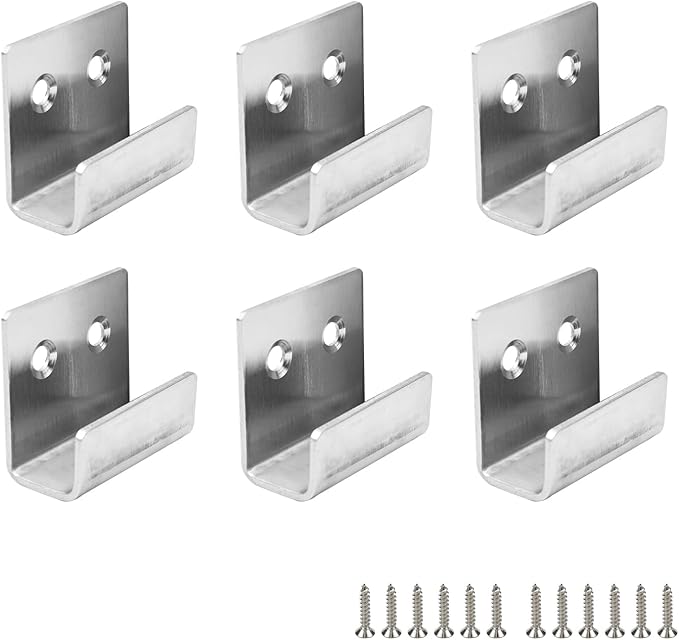Stainless Steel Wall Hanger Fastener Bracket for Ceramic Tile Display- Pack of 6