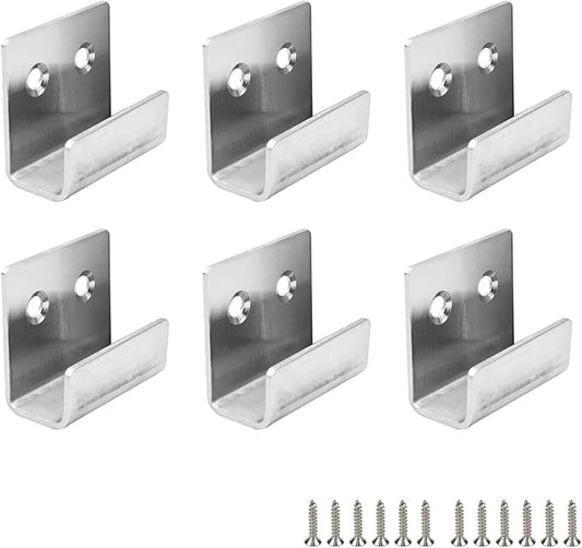 Stainless Steel Wall Hanger Fastener Bracket for Ceramic Tile Display- Pack of 6