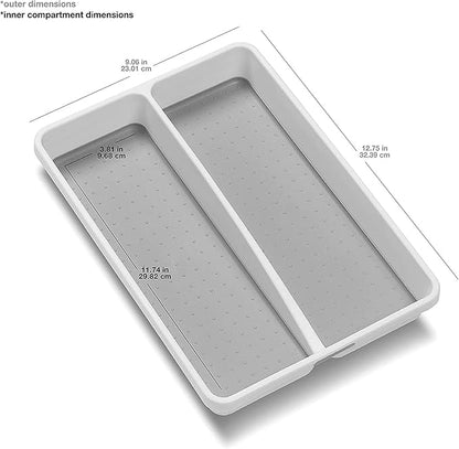 Madesmart BPA-free plastic soft-grip lining Mini Cutlery Tray - Soft Grey