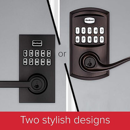 Kwikset SmartCode 917 Keypad Keyless Entry Contemporary Residential Electronic Lever Lock Deadbolt Alternative with Halifax Door Lever and SmartKey Security, Polished Chrome