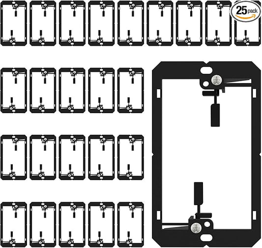 Iwillink Low Voltage Mounting Bracket (1-Gang, 25 Pack) for Single Gang Wall Plate, Telephone Wires, Network Cables, HDMI, Coaxial, Speaker Cables