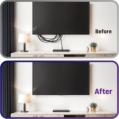 Fosmon 2-Gang Brush Wall Plate, Double Gang Cable Management Kit for Cable pass through, Wire Cord Hider for Wall Mounted TV, Coaxial, HDMI, Ethernet Speaker Low Voltage Wires and Power Cords- White