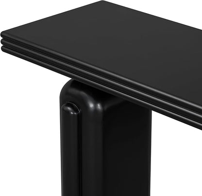 Elegant and Luxurious Acacia Veneer Console Table, Console Table Behind Couch Suitable for Entryway, Hallway, Living Room, Foyer, Corridor (Black-V06)