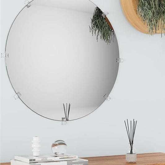 Mirror Holder Clips Kit,Crystal Clear Plastic Mirror Clip,Mirror Holder Clips Glass Retainer Clips Kit,Mirror Hanging kit with Screws and Fixed Mirror Box Door (Classic Style-50Sets)