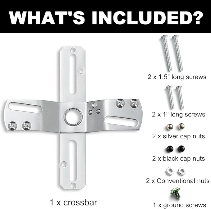 Qc Ceiling Light Fixture Mounting Bracket [Upgraded Version], Ceiling Fan Mounting Bracket, Universal Light Fixture Parts with Screws, Swivel Junction Box Adapter, Light Fixture Crossbar for Light