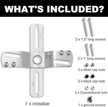 Qc Ceiling Light Fixture Mounting Bracket [Upgraded Version], Ceiling Fan Mounting Bracket, Universal Light Fixture Parts with Screws, Swivel Junction Box Adapter, Light Fixture Crossbar for Light