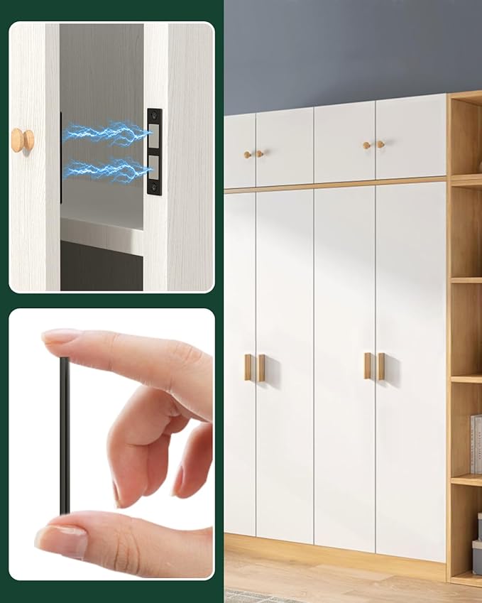 Jiayi 30 Lb Ultra Thin Cabinet Drawer Door Magnets, 12 Pack Magnetic Cabinet Door Catch, Door Magnetic Catch Cupboard Double Magnets Latch for Wardrobe Closet Door Closing