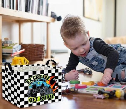 Rectangle Kids Baskets Car Basket Cute Storage Bin Organizer Boys Box for Room Decor Gift Basket(Racing car)