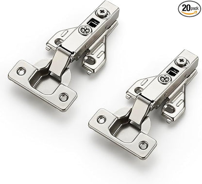 Ravinte 10 Pairs 20 Packs Full Overlay Cabinet Door Hinges,105 Degree Adjustable Concealed Kitchen Cabinet Hinges Soft Close for Face Frame Cabinet