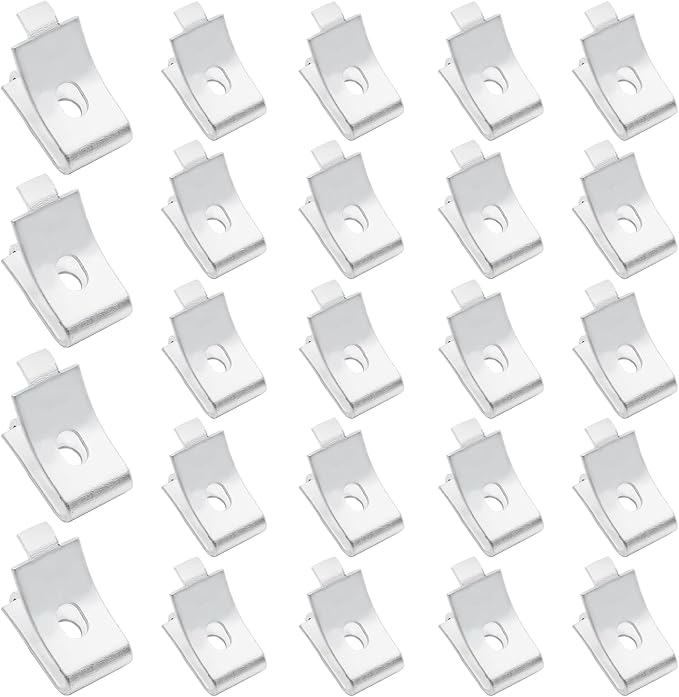 24 Pack Pilaster Shelf Support Clip, Adjustable Metal Shelving Brackets Clips for Kitchen Cabinet Bookcase (Silver)