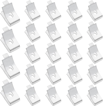24 Pack Pilaster Shelf Support Clip, Adjustable Metal Shelving Brackets Clips for Kitchen Cabinet Bookcase (Silver)