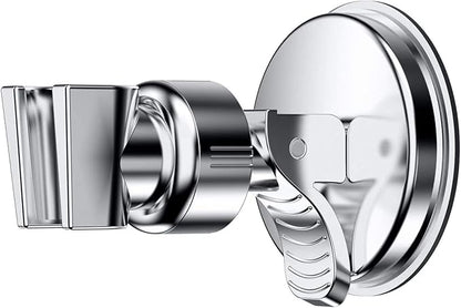 OUO Adjustable Shower Head Holder, Bathroom Suction Cup Handheld Shower Head Bracket, Removable Handheld Showerhead & Wall Mounted Suction Bracket (Silver)