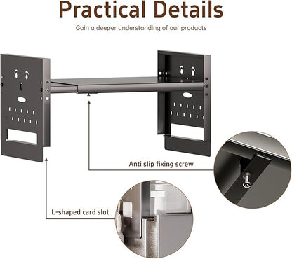 Adjustable Top Storage Shelf for Refrigerator or Washer, Dryer Countertop, Expandable Storage Shelves for Kitchen, Laundry Room and Dorm Room (Gray)