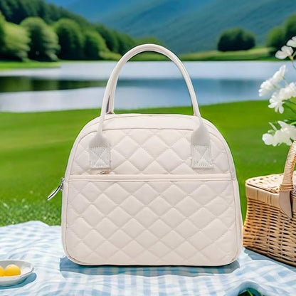 CAMTOP Lunch Box for Women Insulated Lunch Bag Lunchbox Cooler Thermal Leakproof Quilted Reusable Lunch Tote Bag for Work School Travel Picnic