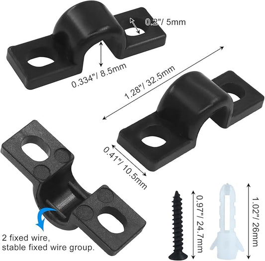 Hordion 24PCS Wire Shelf Loop Clips Plastic Shelf Clips for Wire Shelving – Black