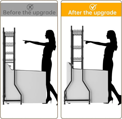 Over Washer and Dryer Shelves,Heavy Duty Laundry Room Storage Organization Clothes Drying Rack,5 Tier Adjustable Height Wire Shelving and Wire Basket with Hanger Rod&Hook,Space Saving Shelf | Heavy Duty, Clothes Drying Rack, Adjustable Height, Hanger R...
