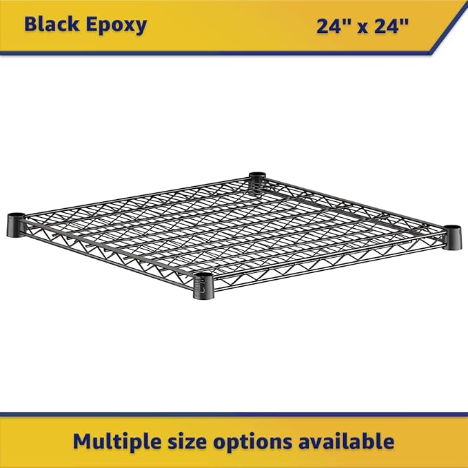 2-Pack Black 24" x 24" Additional Wire Shelf for Shelving Units, Replacement Shelves for Wire Rack