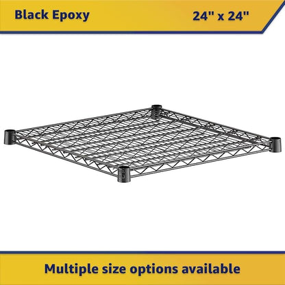 2-Pack Black 24" x 24" Additional Wire Shelf for Shelving Units, Replacement Shelves for Wire Rack