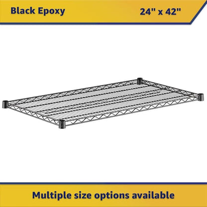 2-Pack Black 24" x 42" Additional Wire Shelf for Shelving Units, Replacement Shelves for Wire Rack