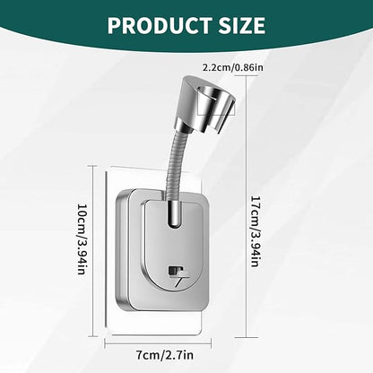 2pcs Shower Head Holder Wall Mount, 360° Adjustable Handheld Holder, No-Drill Strong Adhesive Wand Bracket, Waterproof Shower Handle Holder Fits up to 0.83 Inch, Bathroom Accessories, Chrome