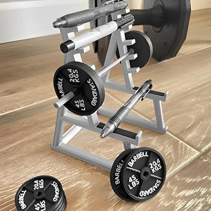 Squat Rack Pen Holder, Barbell Gym Themed Desk Organizer, Barbell Weight Rack for Pens & Pencils, Office Desk Funny Mini Pen Organizer