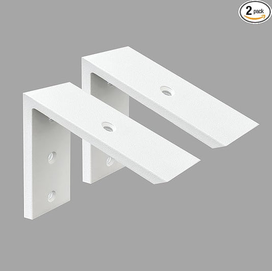 Heavy Duty 6 Inch White Granite Countertop Support Bracket 2 Pack - 6"x6"x2.5" Shelf L Bracket Mantel Corbels for Quartz, Granite, Wood, Concrete, Laminate Countertops