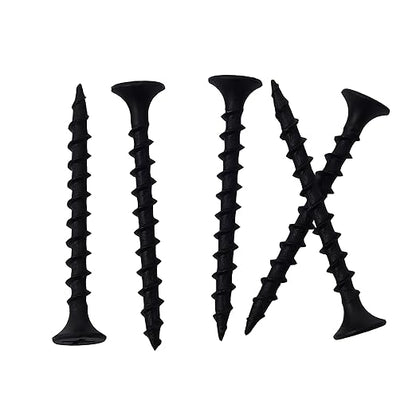 160pcs #6 × 1-1/2 inch High Hardness Drywall Screws, Black, Coarse Thread, Phillips Drive, Bugle Head, Black Wood Screws, Wood and More (1-1/2 in, 160)