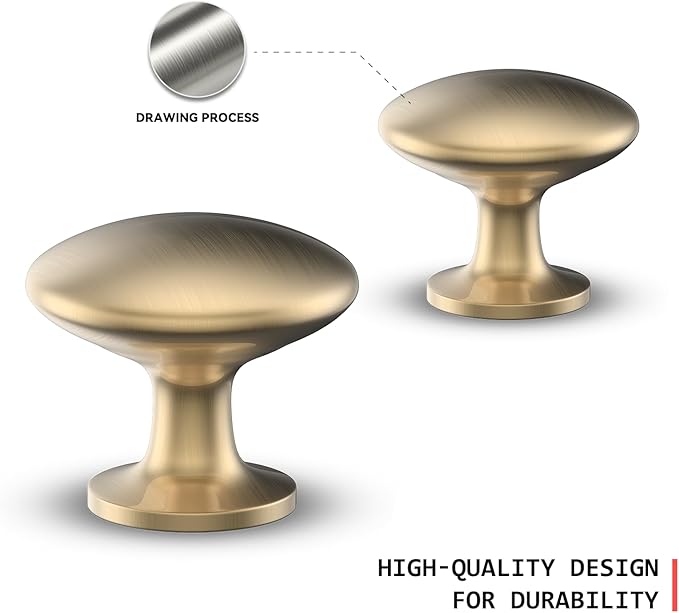 homdiy 5 Pack Champagne Bronze Cabinet Knobs Zinc Alloy Dresser Knobs Solid Kitchen Pulls Metal Cabinet Handles for Drawer Cupboard