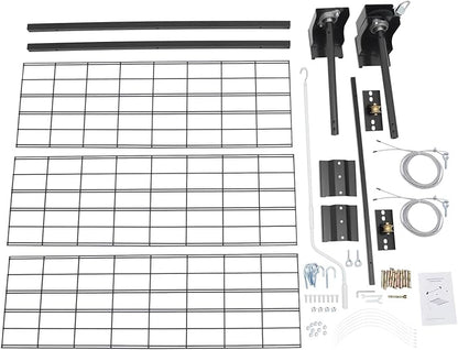 Garage Lifting Storage Rack, 250lbs Adjustable Overhead Garage Storage Rack Heavy-duty 4x4 FT Garages Ceiling Storage Lift Max. Adjustable Height 96in (Matte Black 250Lbs)