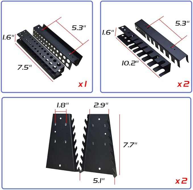 JZD Metal Wall Storage Cabinet with 22 Tool Hooks, for Garage Workshop Black & Grey