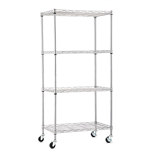 Shelves Wheels Replacement Rubber Wire Shelving casters for Kitchen and Garage, Set of 4, Heavy Duty Storage Shelves casters for Shelf to Replace Shelving Unit Leveling Feet - Fit Pusalxl Shelf