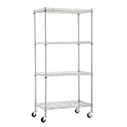 Shelves Wheels Replacement Rubber Wire Shelving casters for Kitchen and Garage, Set of 4, Heavy Duty Storage Shelves casters for Shelf to Replace Shelving Unit Leveling Feet - Fit Pusalxl Shelf