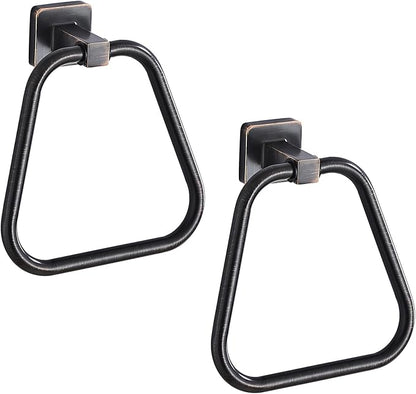 Oil Rubbed Bronze Towel Ring for Bathroom 2 Pack, Kitchen Bath Towel Holder Hangers Wall Mount Heavy Duty Stainless Steel