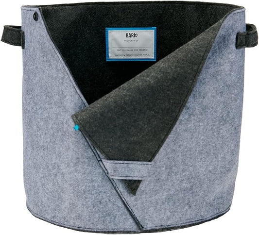 Barkbox – Felt Storage Bin for Dog Toys – Long Lasting Pet Supplies Container – Dog Home Decor Organizer for Tennis Balls, Squeaker Toys, Leashes, Collars and More – Standard Size 12” x 13”