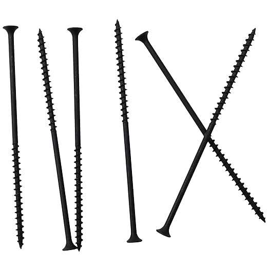 45pcs #10 × 5 inch High Hardness Drywall Screws, Black, Coarse Thread, Phillips Drive, Bugle Head, Black Wood Screws, Long Screws, Wood and More