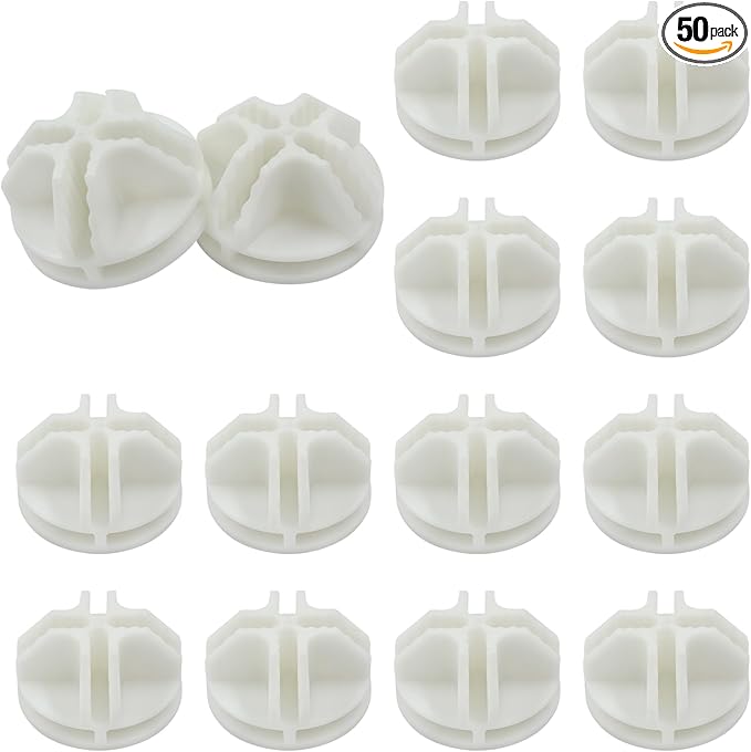 50 Pcs Wire Cube Connectors, Plastic Grid Cube Organizer Connector for Modular Closet Storage Organizer and Wire Shelving (White)