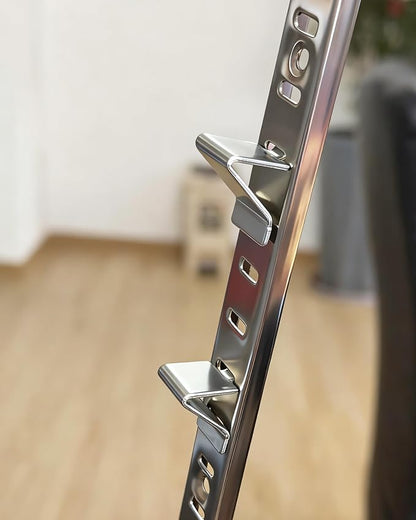 WAFJAMF Steel Shelf Clips 10PCS Heavy Duty Adjustable Shelves Brackets Pilaster Shelf Clip Support for Metal and Wood Shelves Cabinets - Silver