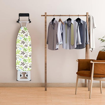 Ironing Board Hanger Wall Mount Ironing Board Holder Organizer Wall Rack for Laundry Rooms Storage Rack Hanging Shelf Hanger (White) (Black)