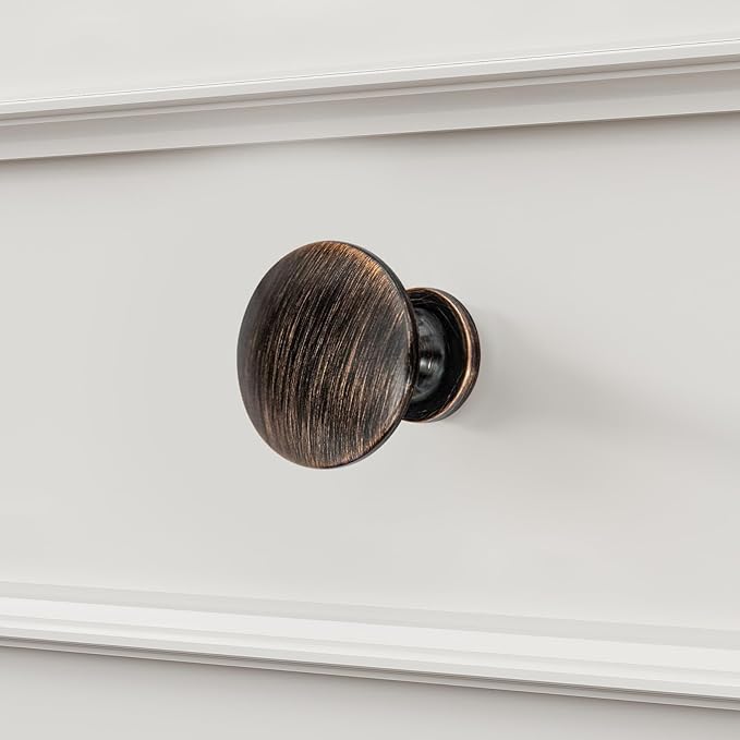 homdiy 25 Pack Cabinet Knobs Oil Rubbed Bronze Drawer Knobs Cabinet Hardware Solid Kitchen Pulls for Dresser Drawers