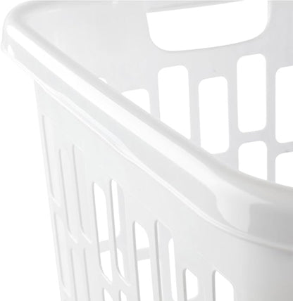 Sterilite Ultra Easy Carry Plastic Dirty Clothes Laundry Basket Hamper with Integrated Handles and Ventilation Holes, White (8 Pack)