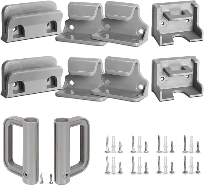 GRENFU Retractable Baby Gate Replacement Parts Kit Grey Pet Gate Full Set Wall Mounting Hardware with Brackets Anchors and Screws