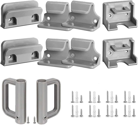 GRENFU Retractable Baby Gate Replacement Parts Kit Grey Pet Gate Full Set Wall Mounting Hardware with Brackets Anchors and Screws