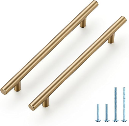 JOY DECOR 45 Pack Champagne Bronze Cabinet Pulls – 8-13/16 Inch Length, 6-1/4 Inch (160mm) Hole Center – Stainless Steel Kitchen Cabinet Handles for Drawer and Cupboard