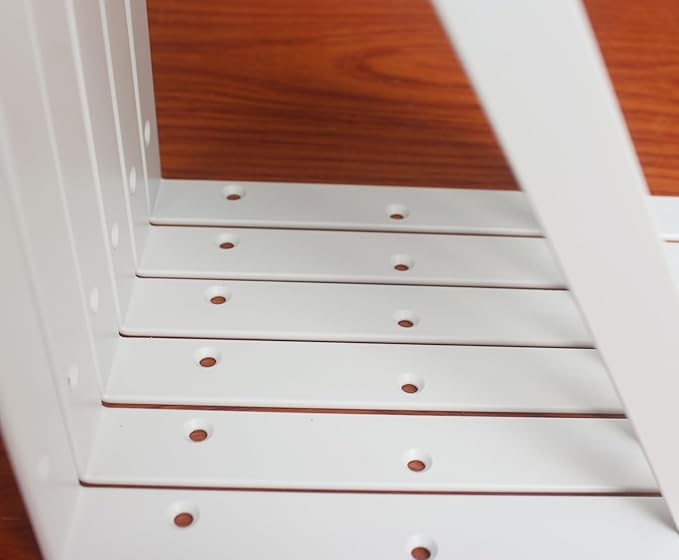 8 Pack L16 x H 10" White Heavy Duty Shelf Brackets with Screws Metal Shelf Brackets Shelf Support Angle Brackets for Shelves L Brackets Heavy Duty Floating Shelf
