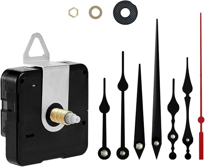 Clock Mechanism Replacement Battery Operated Silent Clocks Kit Include Clock Hands Second Hand DIY Repair Parts Shaft Length 22mm(29/32 inches)