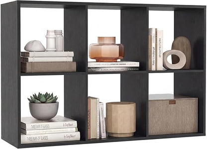 Giantex 6-Cube Bookcase, Cubby Bookshelf w/Back Guardrail & Anti-Tipping Kits, 9-Tier Freestanding Storage Organizer with Shelves, Open Back Display Rack for Living Room, Bedroom, Study