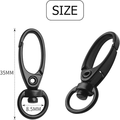Swivel Clasp Clips,50pcs 35mm Swivel Trigger Clips Metal Keyring Clasps Snap Hooks for Hanging Key Chains Dog Leashes Crafts Decorations,Black