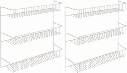 ClosetMaid 3-Tier Hanging Wall Mounted Metal Rack for Spices, Shelf Storage, Pantry Organization, Laundry, Kitchen, Bathroom, White, 8022 (Pack of 2)