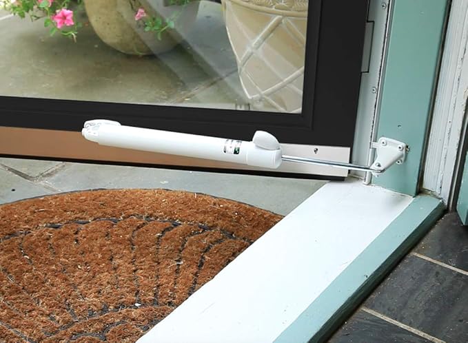 Touch 'n Hold Smooth Door Closer - Single Kit (Black) - Standard-Duty Door Closer with Touch-Button Hold Open Feature & Smooth Closing Motion – for (Medium & Lightweight) Storm, Screen Doors.