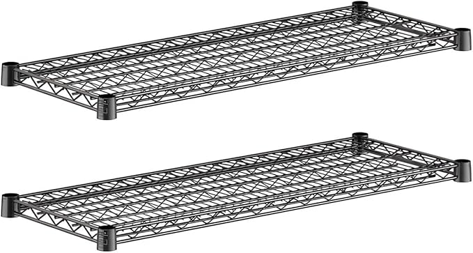 2-Pack Black 14" x 36" Additional Wire Shelf for Shelving Units, Replacement Shelves for Wire Rack